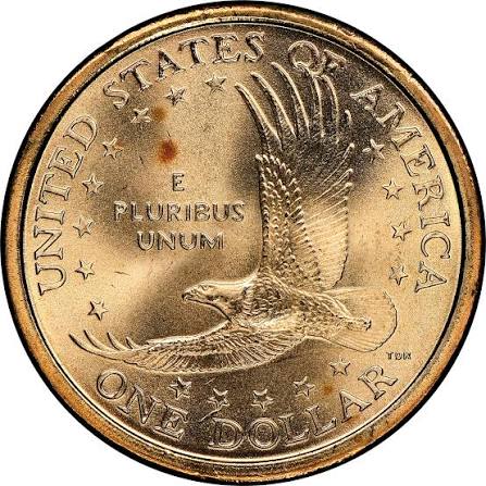 2005 Sacagawea dollar missing edge lettering error showing smooth blank edge instead of normal inscribed lettering